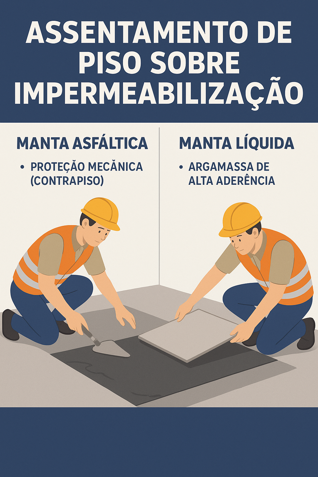 Descubra como assentar o piso sobre manta líquida ou manta asfáltica sem causar infiltração. Guia essencial para escolher a argamassa certa (AC-III flexível), o rejunte ideal e a técnica correta para proteger sua laje e varanda.