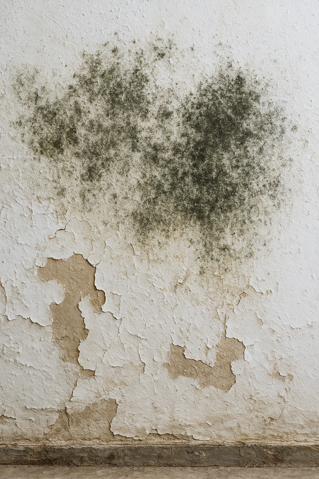 Parede com machas de infiltração