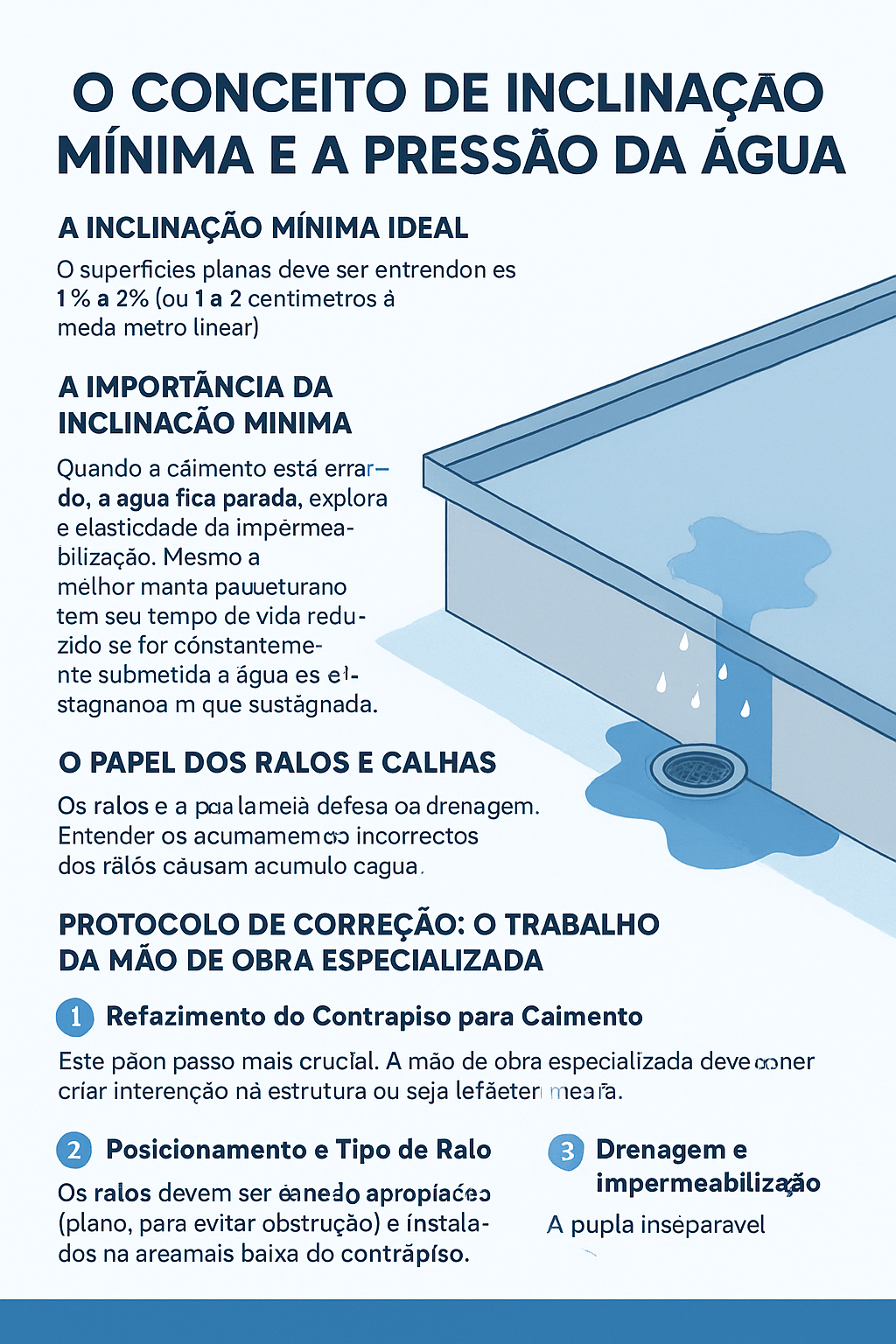 Dicas para resolução de acumulo de agua em lajes e teclados